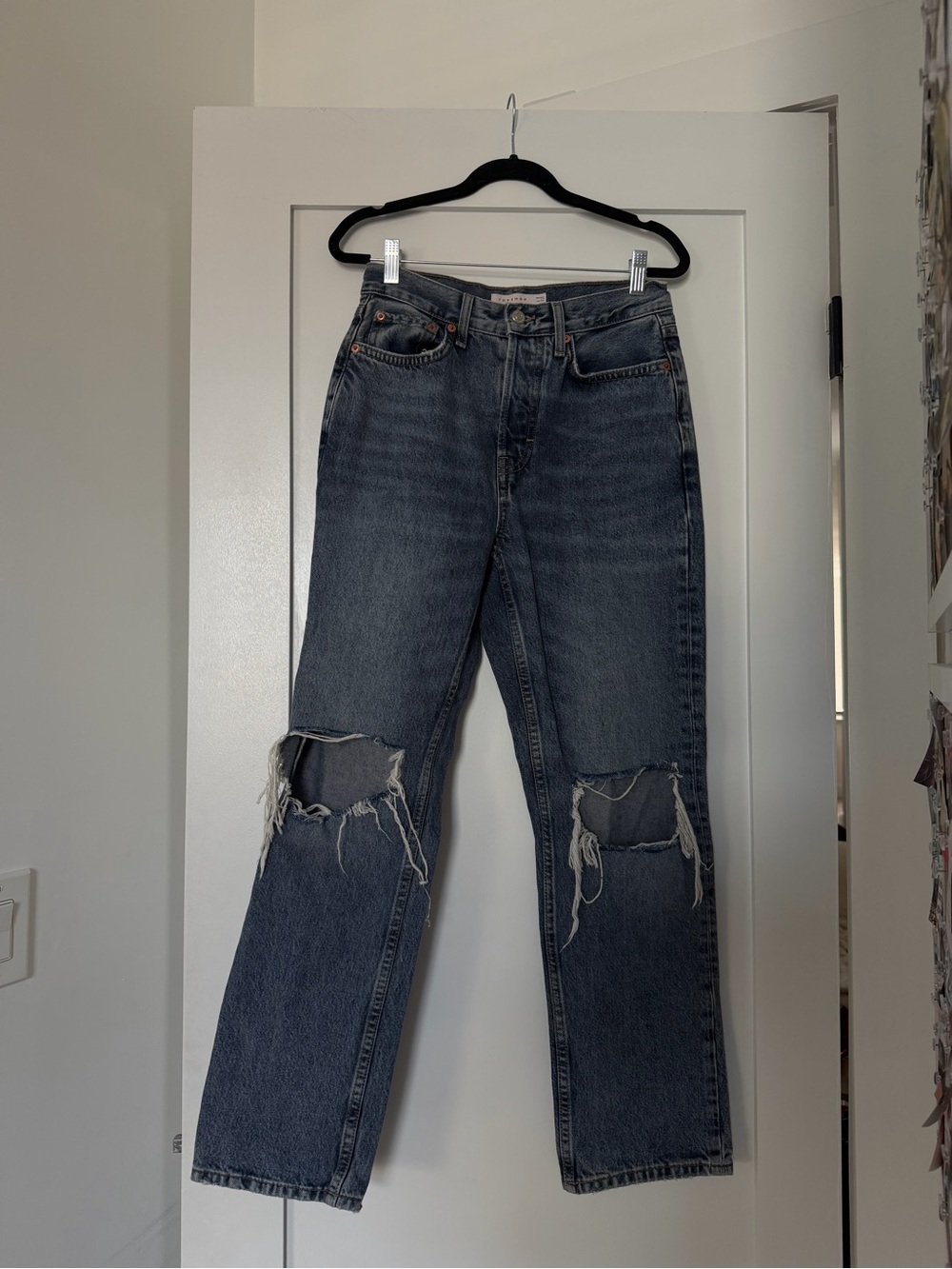 Topshop faded blue high-waist jeans